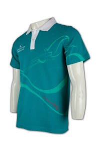 P394廣告polo訂做 撞色胸筒 廣告polo恤設計 買ball衫     墨綠色  撞色領白色